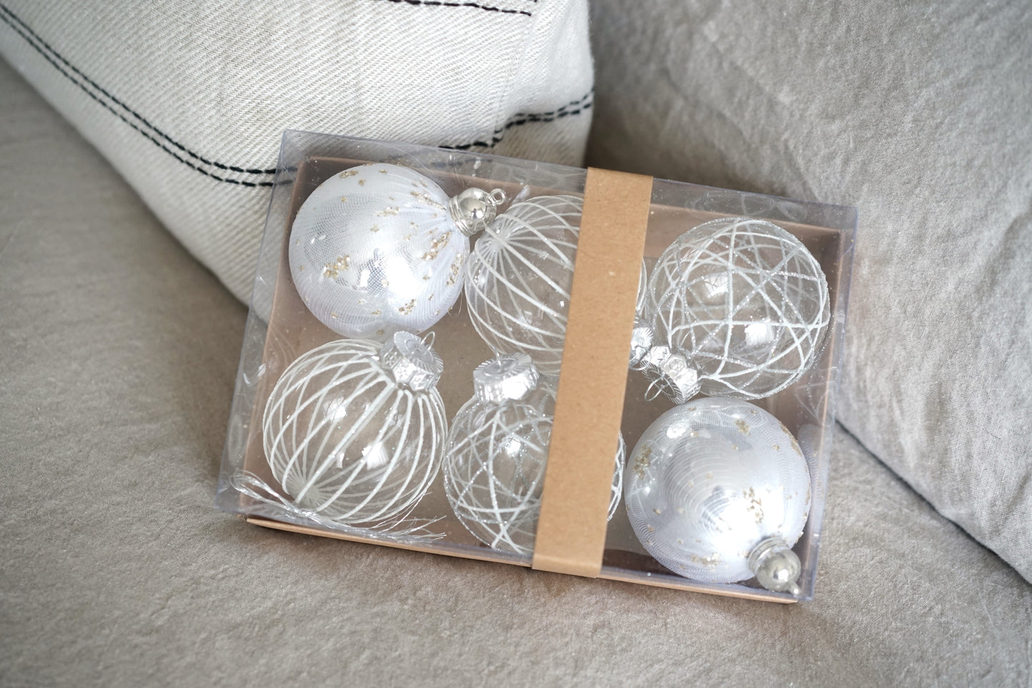 Festive Elegance Ornamental Baubles Collection 8CM (Set of 6 with 2 Colour Options)