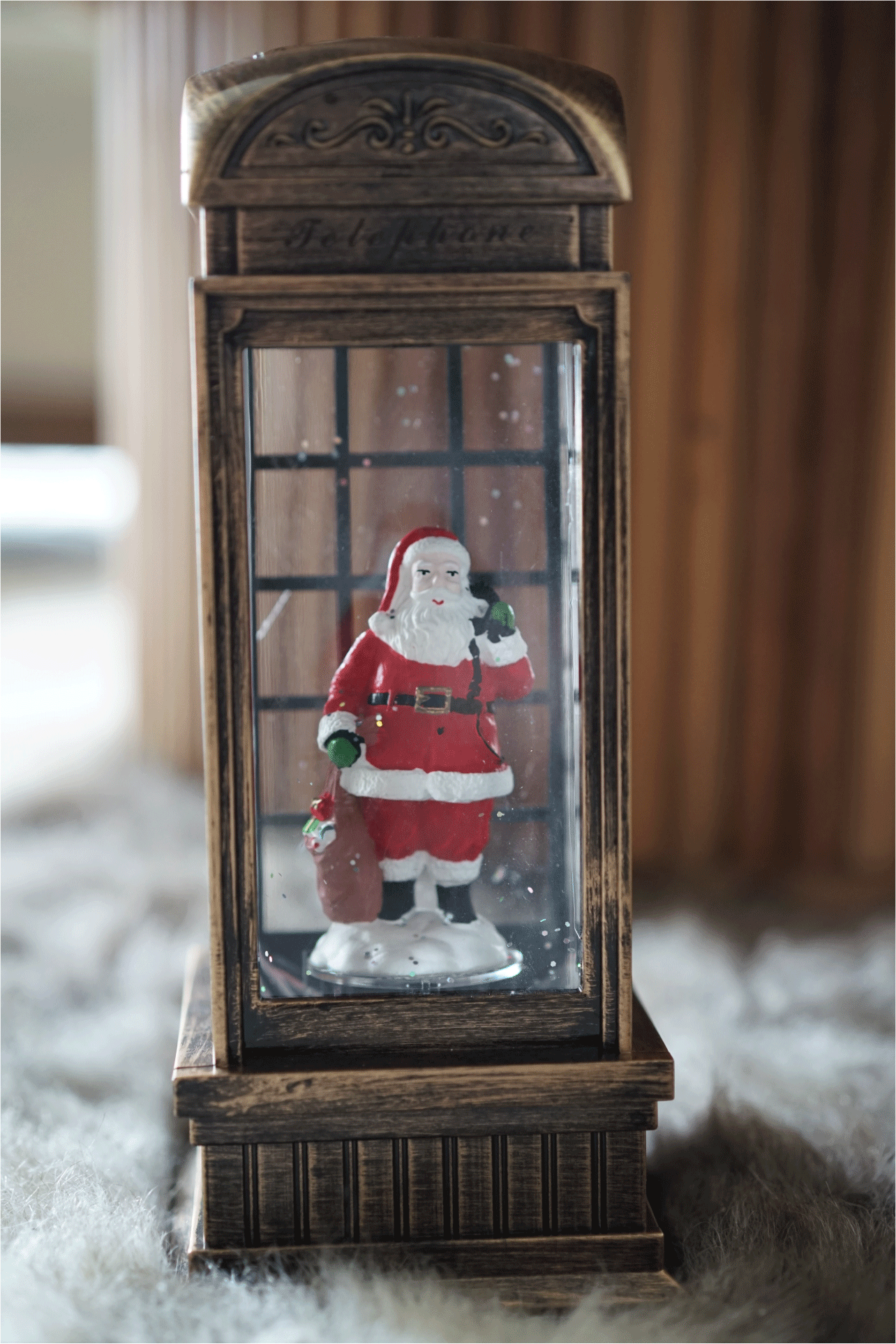 'Santa in the Phone Booth' Musical & Lighting Lantern