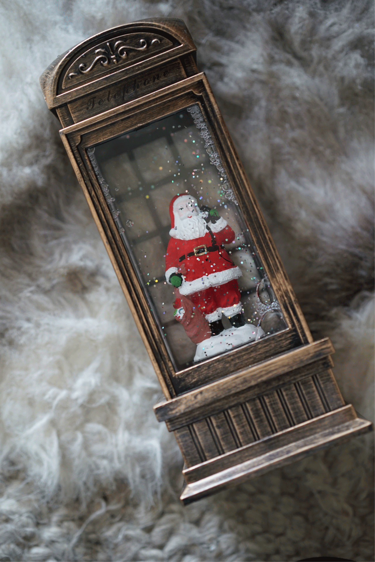 'Santa in the Phone Booth' Musical & Lighting Lantern