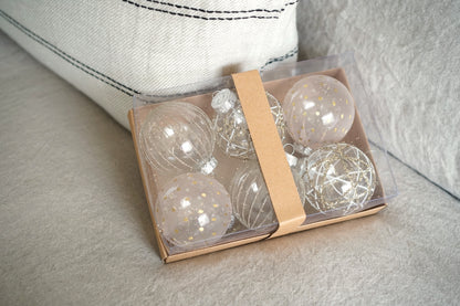 Festive Elegance Ornamental Baubles Collection 8CM (Set of 6 with 2 Colour Options)